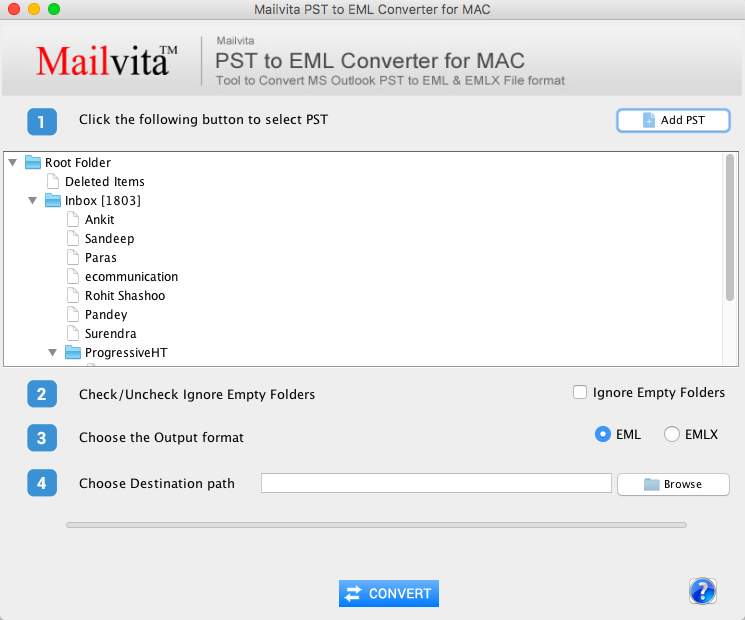 PST to EML for mac
